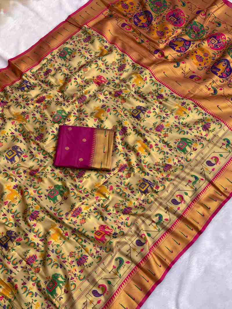 Soft Tissue Paithani Silk Sarees