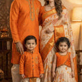 Semi Kanchi family outfit – boys, girls, men and Mom – Arhas Couture