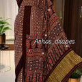 Fancy Ajrakh Modal saree – colour 1 – Arhas Couture