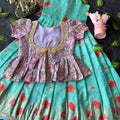 Kids Dola silk gown – pink – Arhas Couture