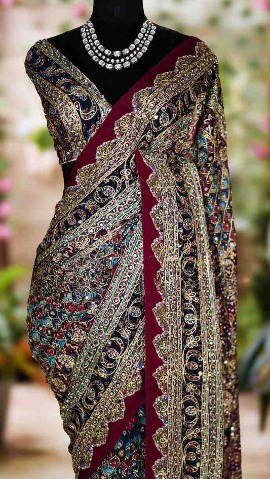 Chinnon Ajrakh Print Saree
