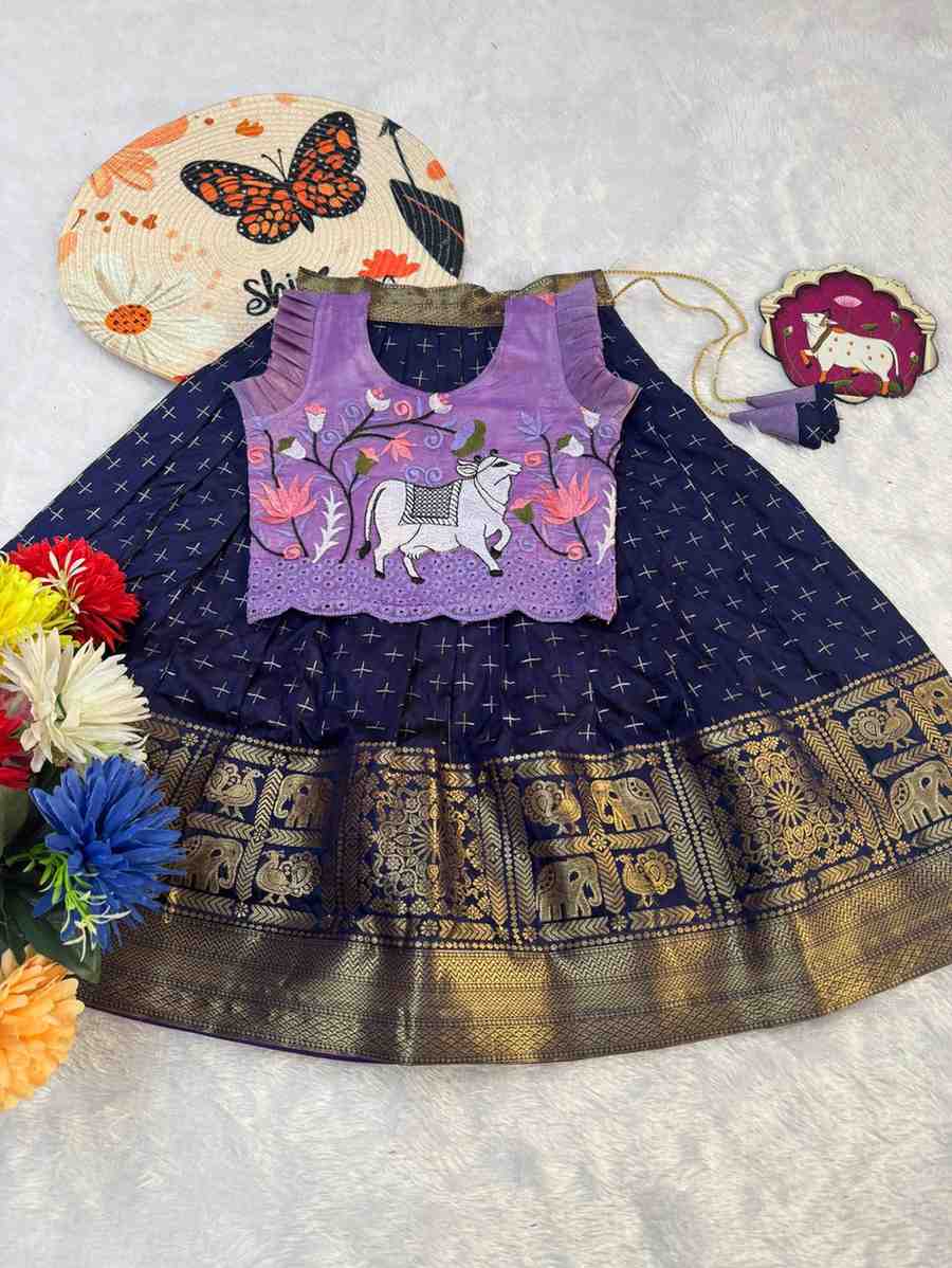 Kid's Fancy Weaving Lehengas