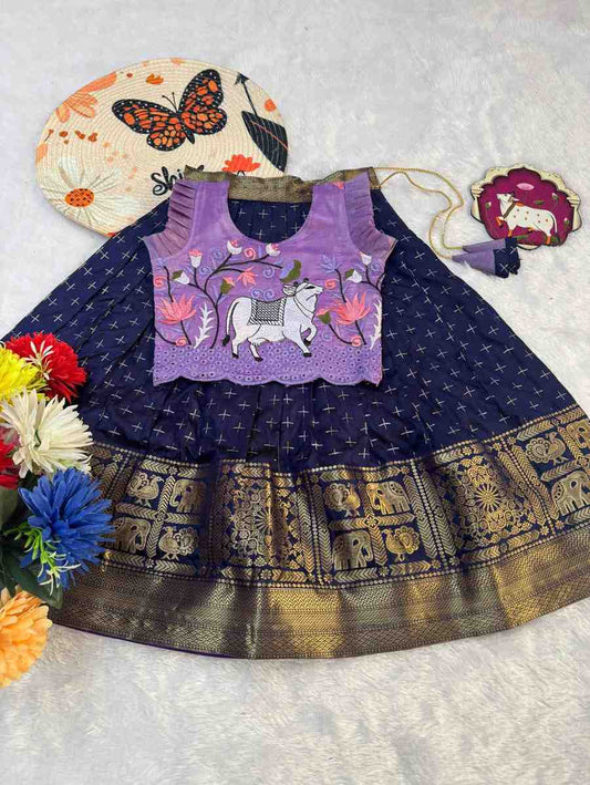 Kid's Fancy Weaving Lehengas