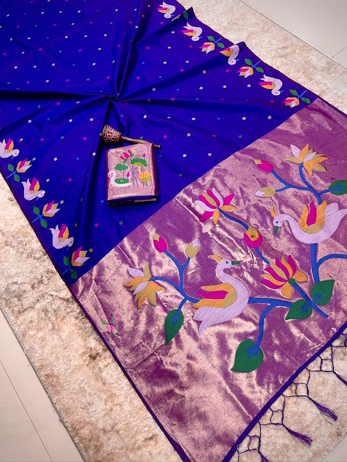 Fancy Khadi raw silk saree – colour 3 – Arhas Couture