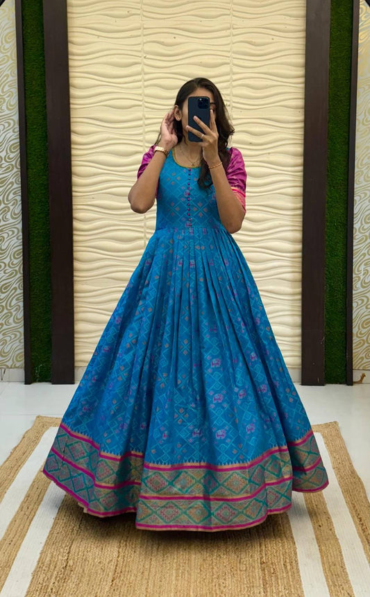 Kanjivaraam Kalamkari Gowns