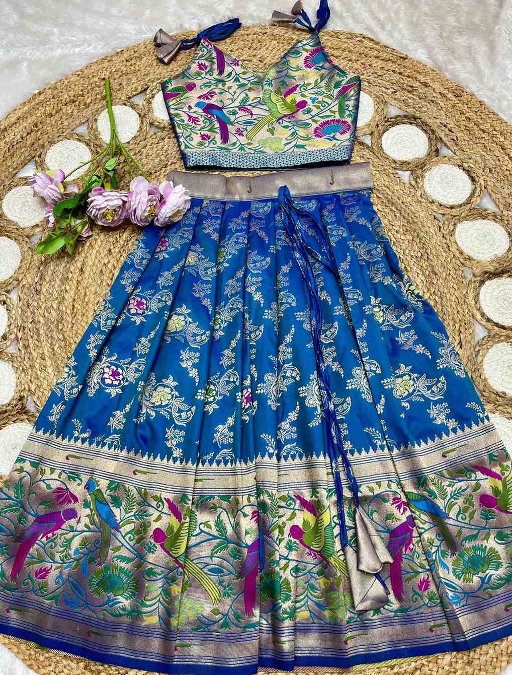 Kid’s Zari Paithani Lehangas