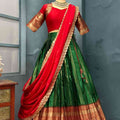 Fancy Kanjivaram silk lehenga with Rangoli silk dupatta – Arhas Couture