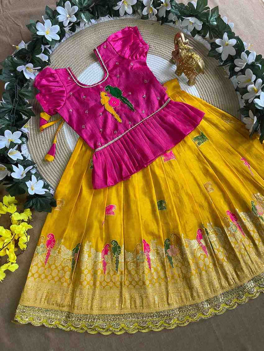 Kid's Tissue Silk Lehengas