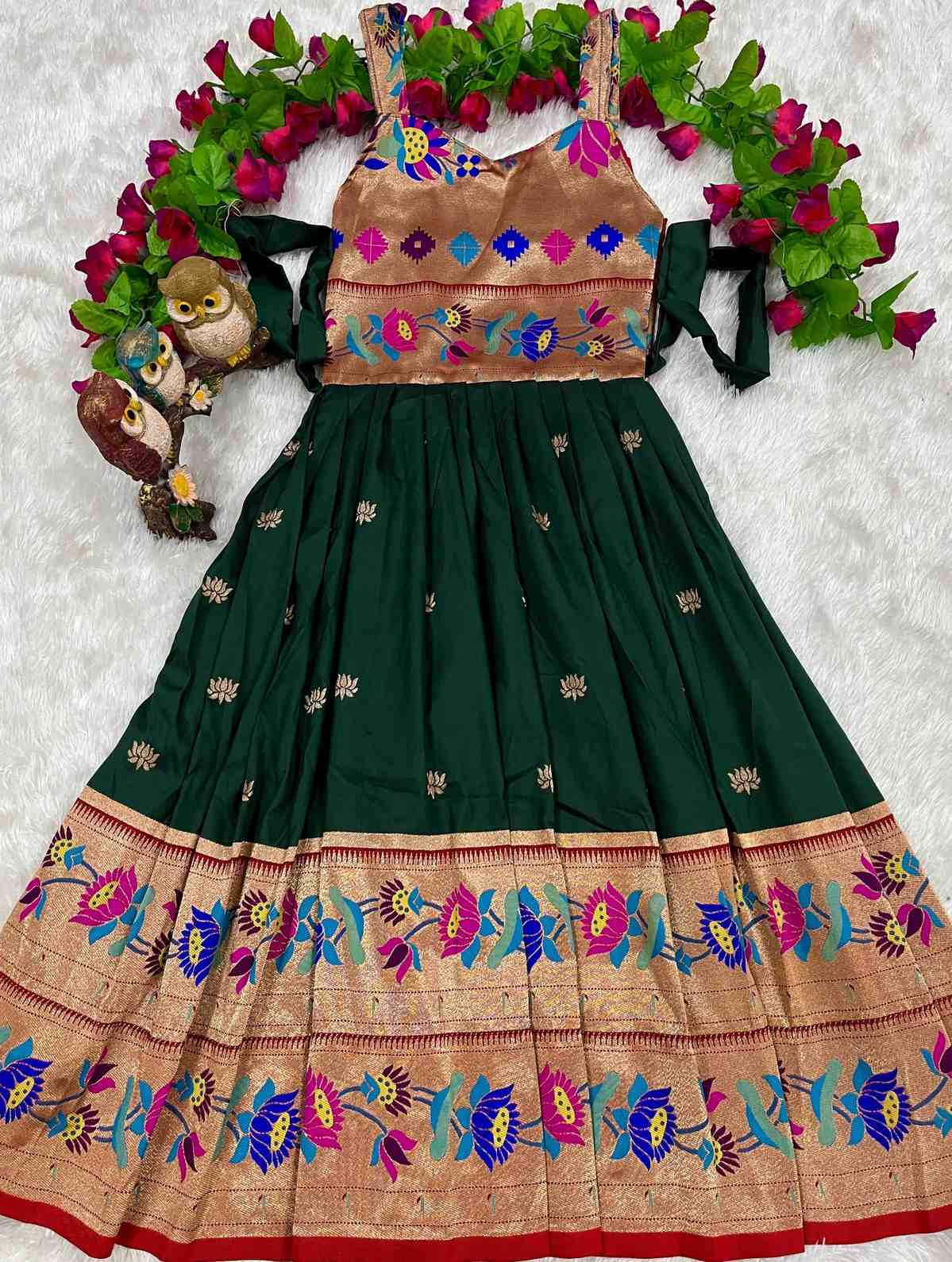 Kid's Soft Silk Paithani Gowns