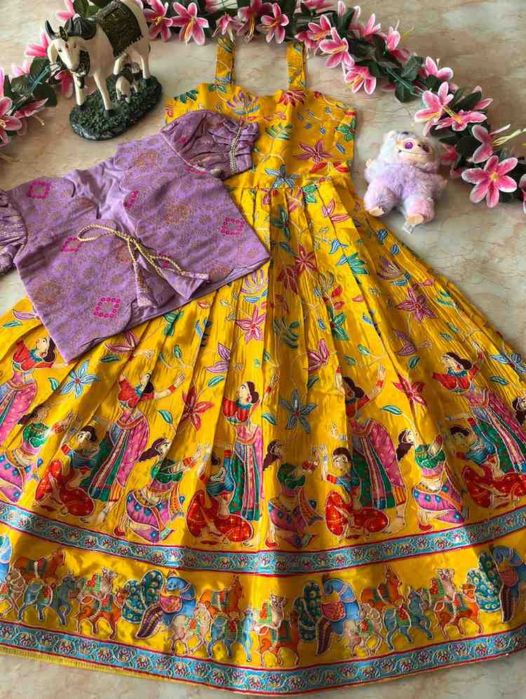 Kids Kalamkari gown – colour 1 – Arhas Couture