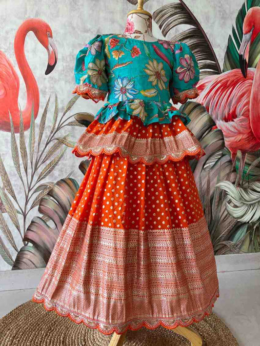 Kid's Gold Crush Lehengas