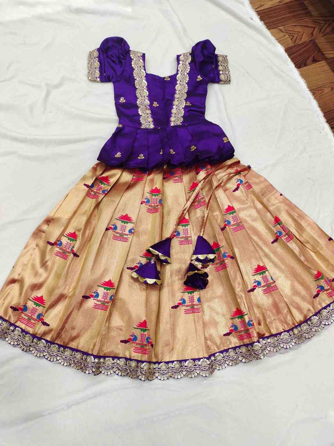 Kid's Paithani Silk Lehengas
