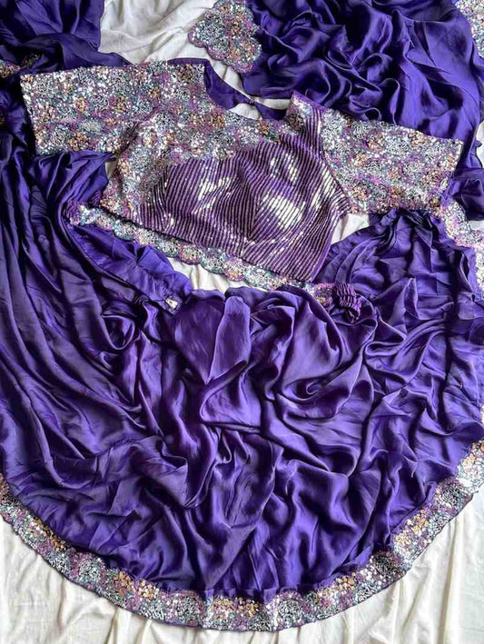 Sequence Work Ready To Wear Saree