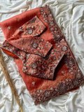 Fancy organza crepe silk saree with handwork – Arhas Couture