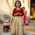 Kids velvet maggam work lehenga – 1 to 15 years – Arhas Couture
