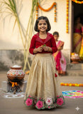 Kids velvet maggam work lehenga – 1 to 15 years – Arhas Couture