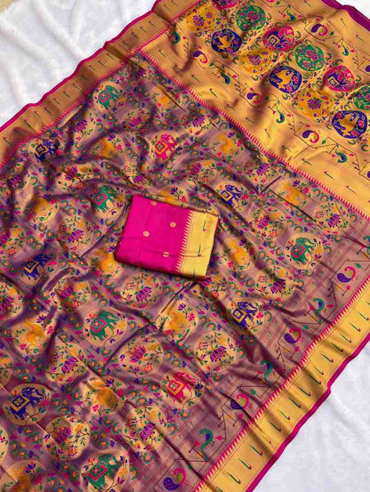 Soft Tissue Paithani Silk Sarees