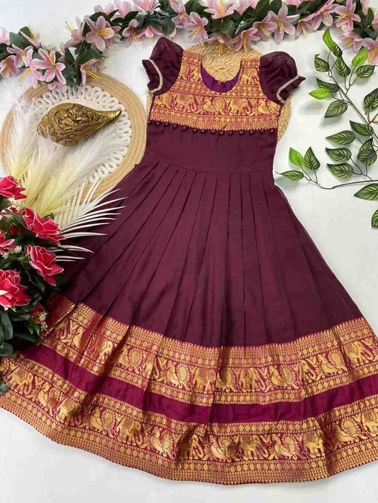 Kid's Narayanpet Silk Gowns