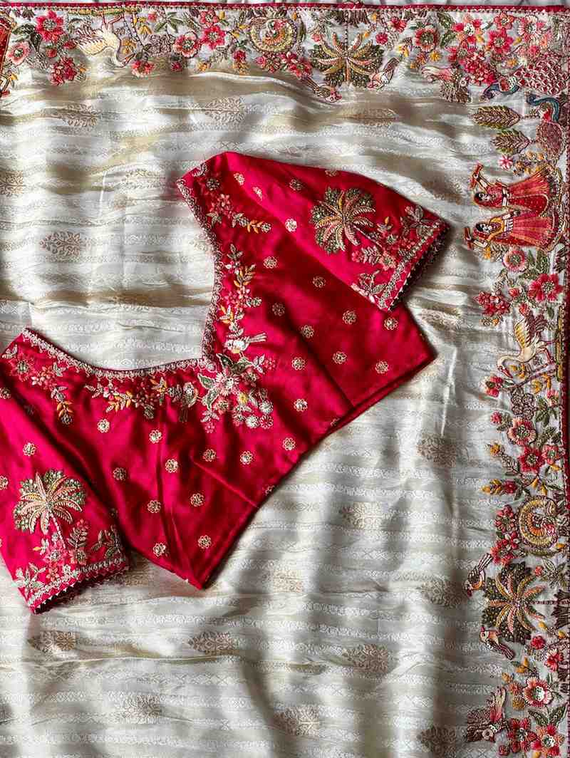 Multi Colour Dola Silk Saree