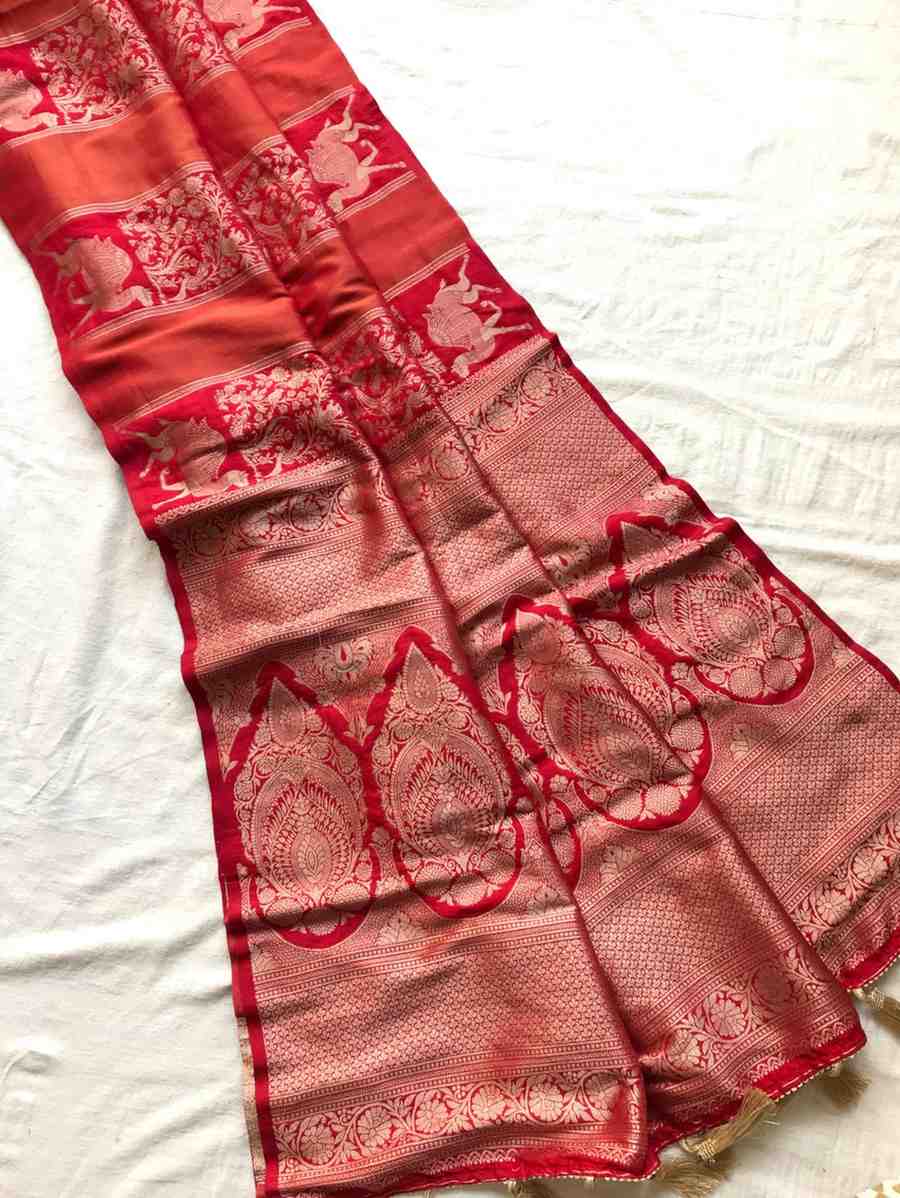 Fancy Banarasi Dola tissue saree – colour 3 – Arhas Couture