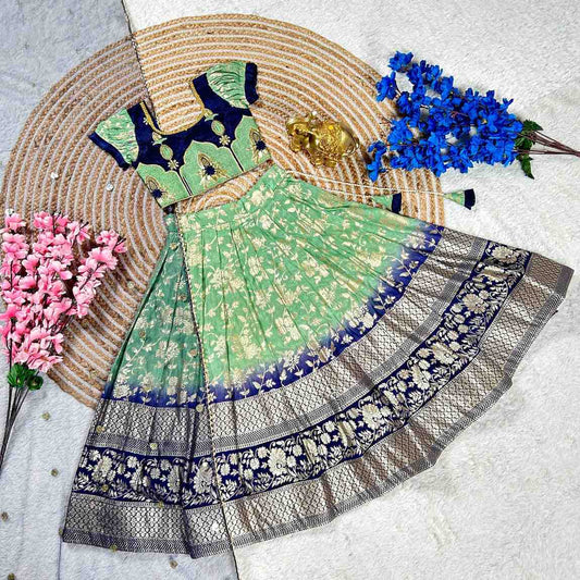 Kid's Dyeable Dola Silk Lehanga