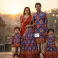 Semi silk Patola family outfit – girls, boys, men and Mom – Arhas Couture