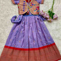 Kids Paithani gown – magenta – Arhas Couture
