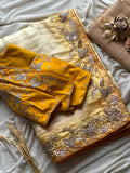 Fancy soft space silk crush saree with sequins coding – Arhas Couture