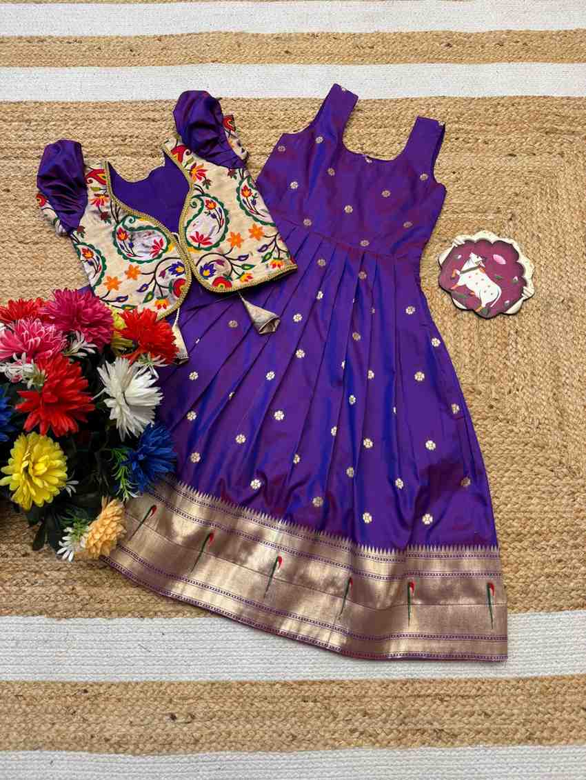Kid's Paithani Zari Gowns