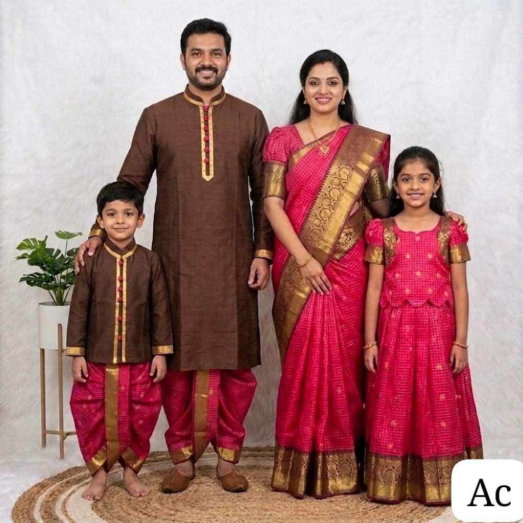 Semi silk family lehenga outfit – 5 colours – Arhas Couture