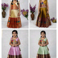 Kids shimmer Paithani silk lehenga – 4 colours – 1 to 15 years – Arhas Couture