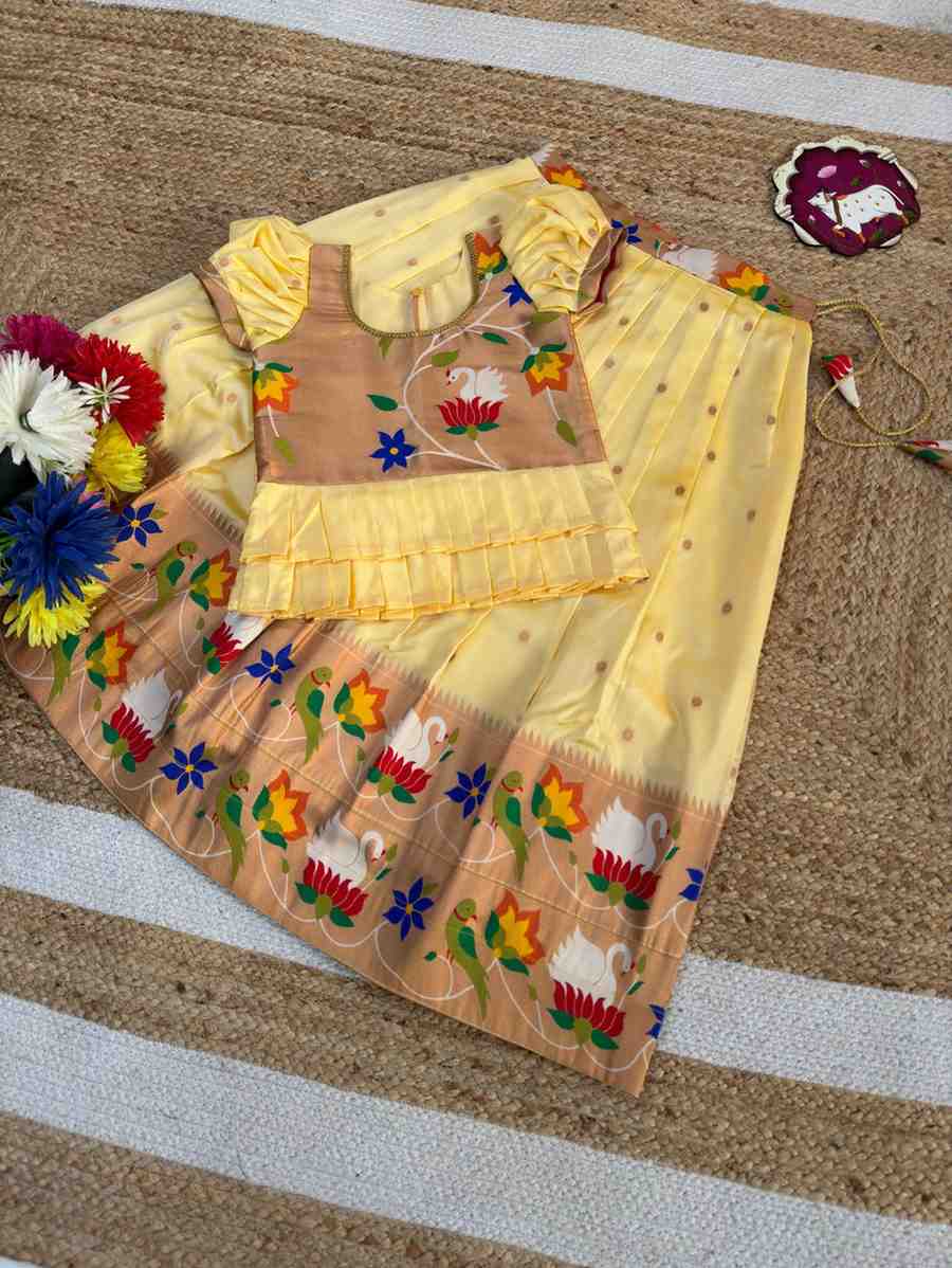 Kids Meena zari lehenga – royal blue – Arhas Couture