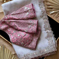 Fancy nylon tissue crepe saree – white – Arhas Couture