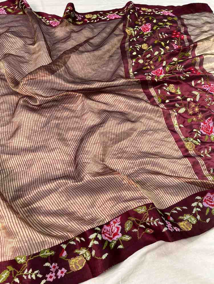 Fancy tissue silk saree – colour 6 – Arhas Couture