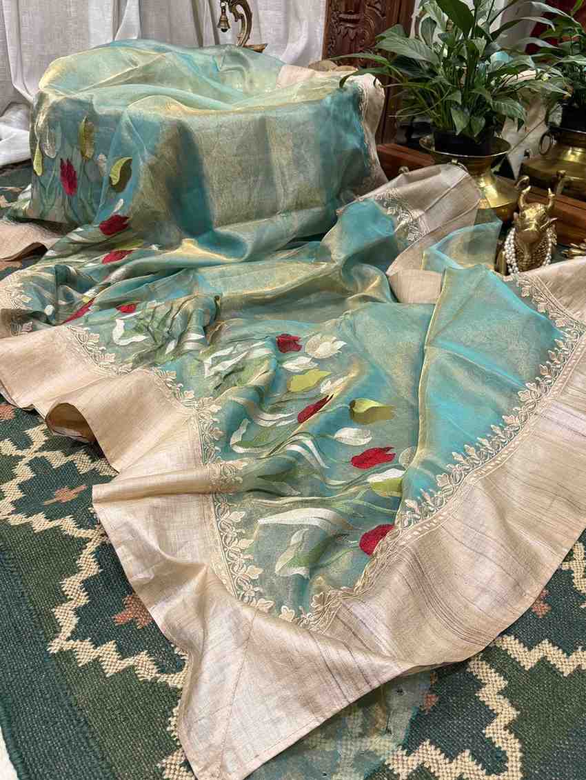 Fancy Banarasi tissue saree – colour 3 – Arhas Couture