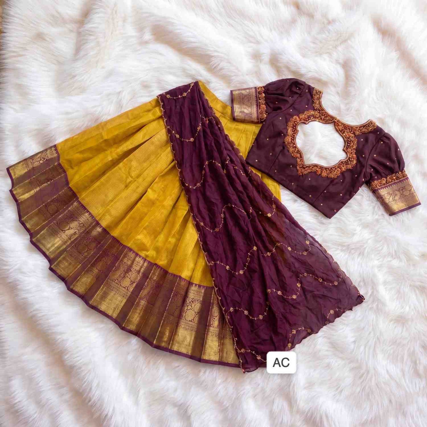 Semi Gadwal Silk Lehenga