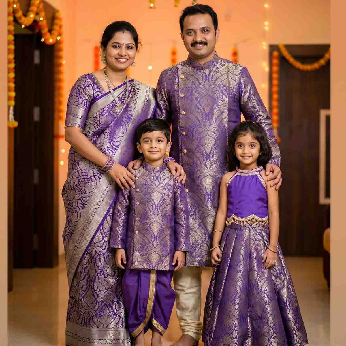 AC's Banarasi Semi Silk Family Outfits