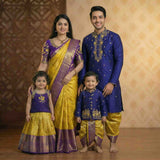 Semi Kanchi family outfit – girls, boys, men and Mom – Arhas Couture