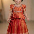 Fancy Banarasi tissue family outfit – kids view – Arhas Couture