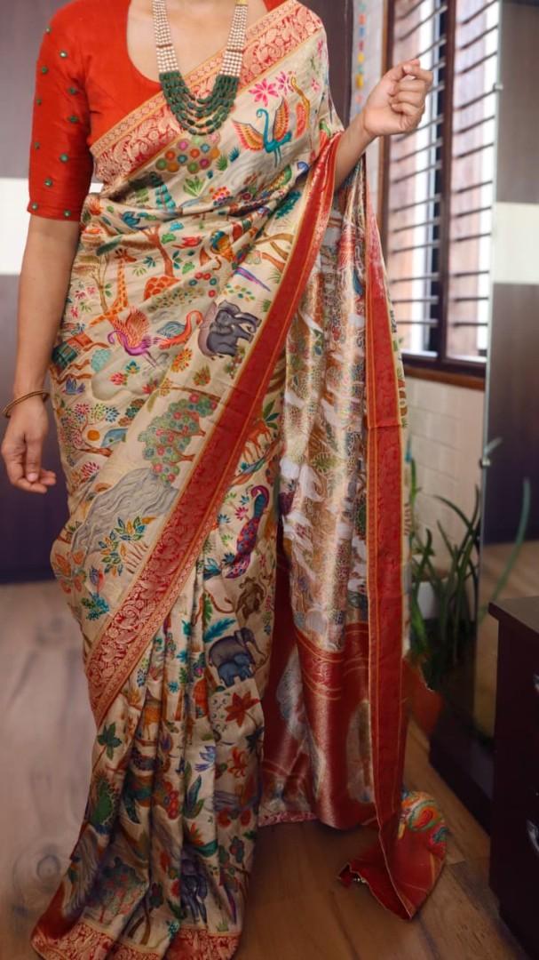 Fancy Munga silk saree – colour 1 – Arhas Couture