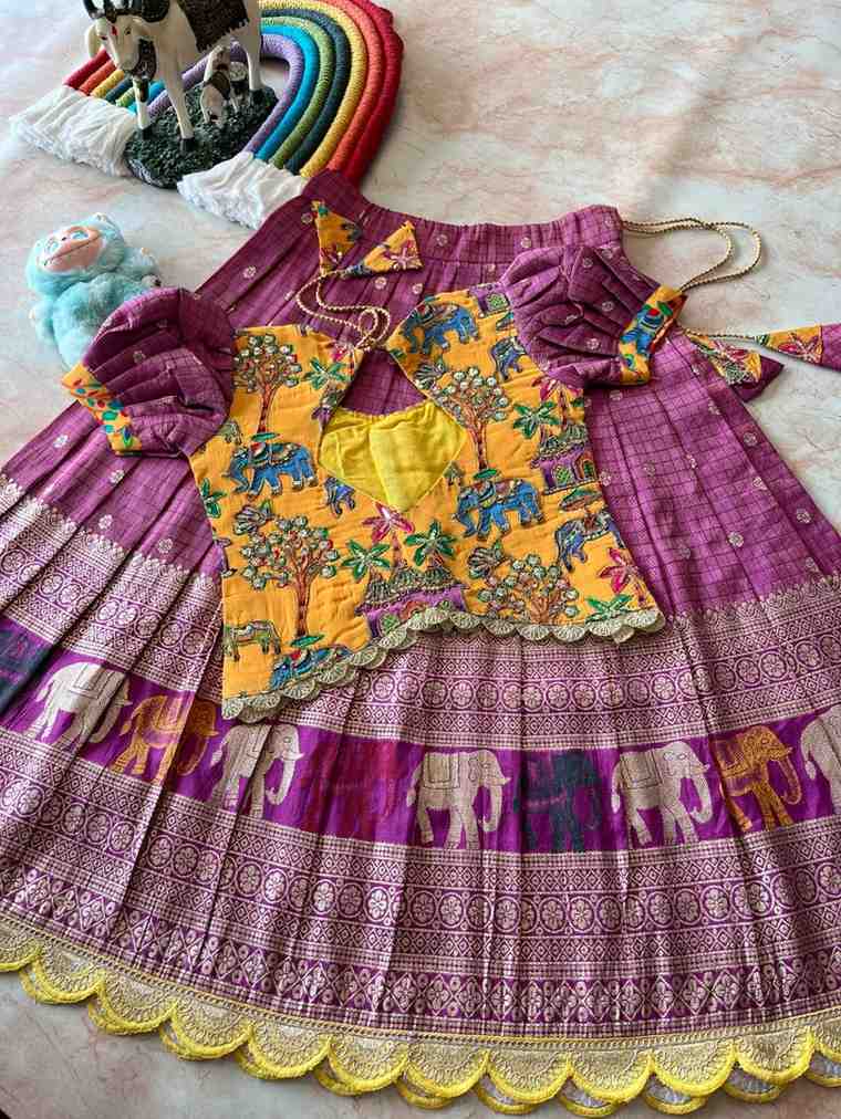 Kid's Tissue Lehengas