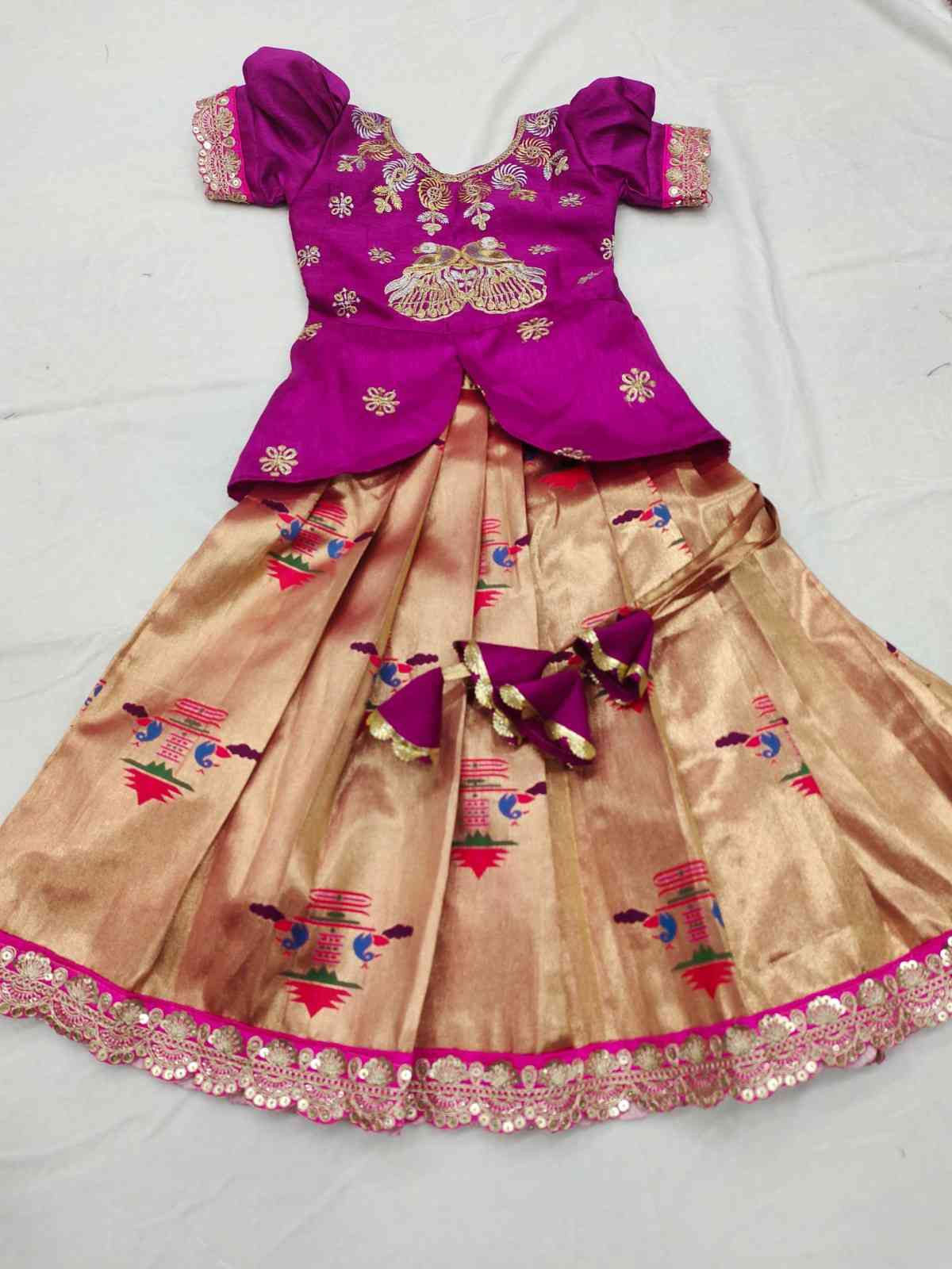 Kid's Paithani Silk Lehengas