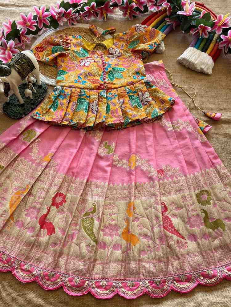 Kid's Khadi Silk Lehengas