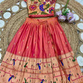 Kids Paithani lehenga – orange – Arhas Couture
