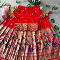 Kid's Paithani Viscose Dola Silk Lehengas