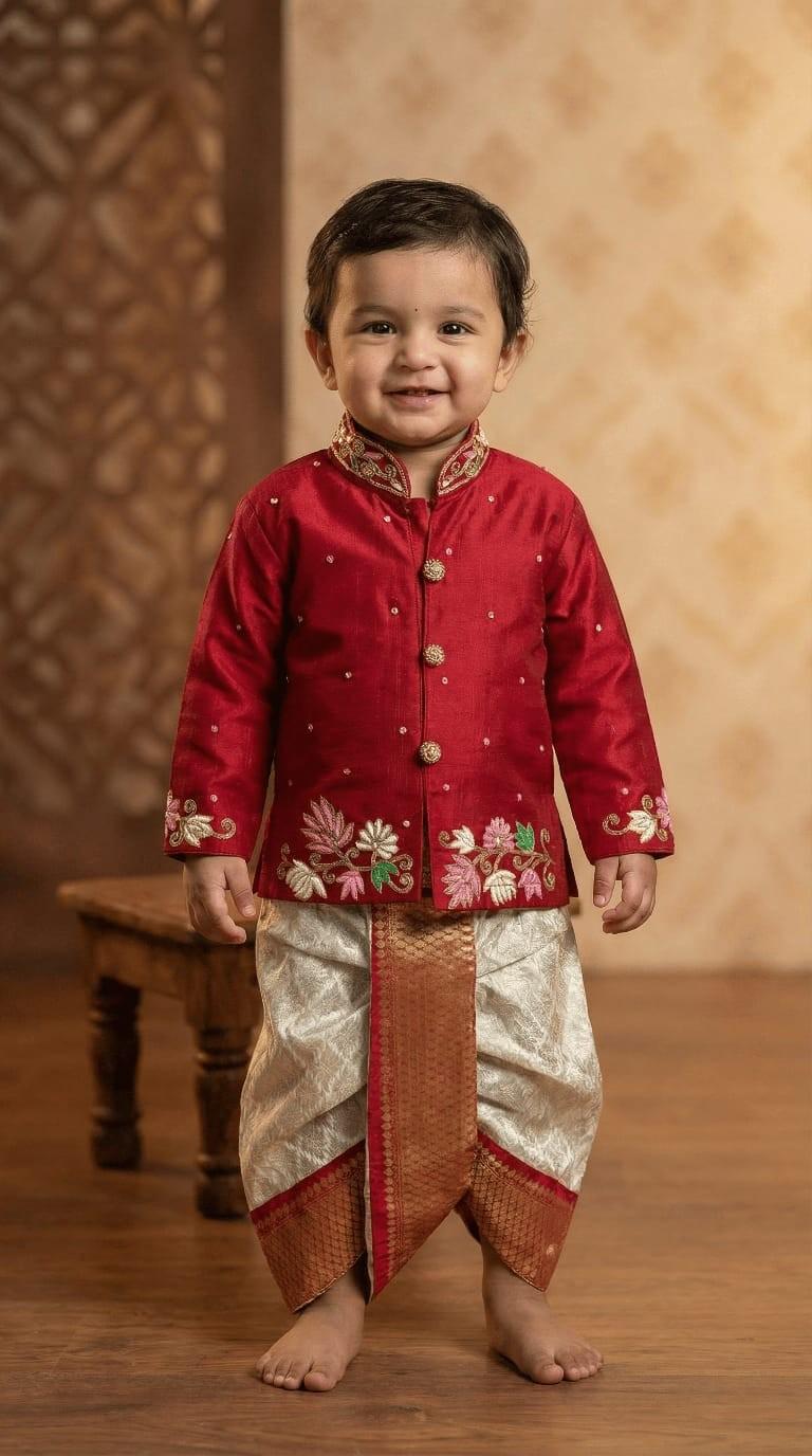 Raw silk family outfit – colour 2 – Arhas Couture