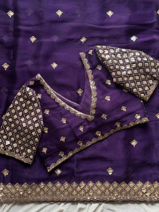 Nylon Tissue Crepe Silk Saree