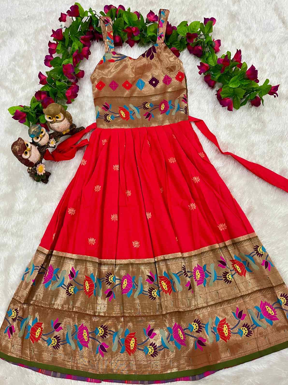 Kid's Soft Silk Paithani Gowns