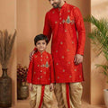 Raw silk kurta set family outfit – kids and men – Arhas Couture