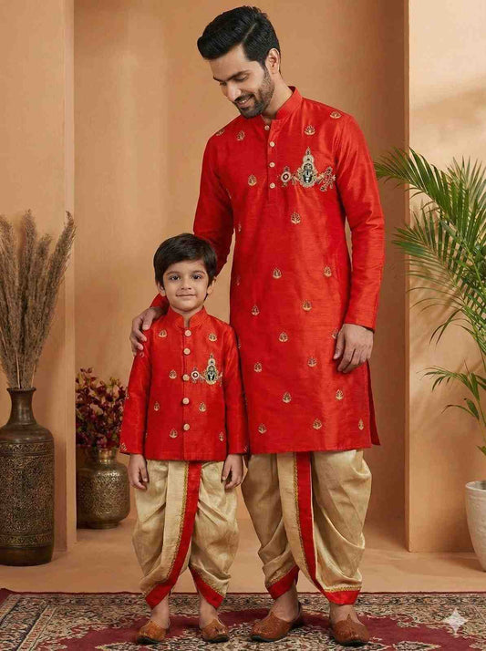 Raw Silk Kurta Set Family Outfit